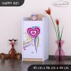 Komoda Happy K01 - pejsek a srdce (Barva bílá)