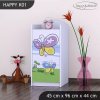 Komoda Happy K01 - motýl s květinou (Barva bílá)
