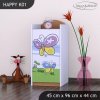 Komoda Happy K01 - motýl s květinou (Barva bílá)