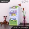 Komoda Happy K01 - motýl s květinou (Barva bílá)