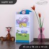 Komoda Happy K01 - motýl s květinou (Barva bílá)
