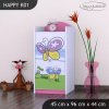 Komoda Happy K01 - motýl s květinou (Barva bílá)