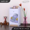 Komoda Happy K01 - medvídek v autě (Barva bílá)