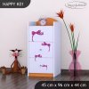 Komoda Happy K01 - medvídek s mašlí (Barva bílá)