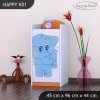 Komoda Happy K01 - modrý slon (Barva bílá)