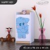 Komoda Happy K01 - modrý slon (Barva bílá)
