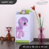 Komoda Happy K01 -  růžový pony (Barva bílá)
