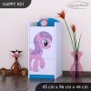 Komoda Happy K01 -  růžový pony (Barva bílá)
