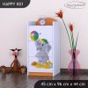 Komoda Happy K01 - slon s balónkem (Barva bílá)
