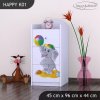 Komoda Happy K01 - slon s balónkem (Barva bílá)