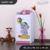Komoda Happy K01 - slon s balónkem (Barva bílá)