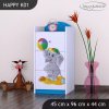 Komoda Happy K01 - slon s balónkem (Barva bílá)