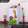 Komoda Happy K01 - veselý zvěřinec (Barva bílá)