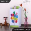 Komoda Happy K01 -zelené auto s balónky (Barva bílá)