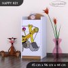 Komoda Happy K01 - žlutý bagr (Barva bílá)