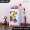 Komoda Happy K01 - žlutý bagr (Barva bílá)