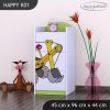 Komoda Happy K01 - žlutý bagr (Barva bílá)