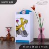 Komoda Happy K01 - žlutý bagr (Barva bílá)