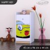 Komoda Happy K01 - žluté auto (Barva bílá)