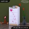 Komoda Happy K02 -  delfín (Barva bílá)