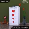 Komoda Happy K02 -  dva květy (Barva bílá)