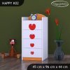 Komoda Happy K02 -  dva květy (Barva bílá)