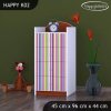 Komoda Happy K02 - barevné pásky (Barva bílá)