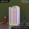 Komoda Happy K02 - barevné pásky (Barva bílá)