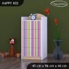 Komoda Happy K02 - barevné pásky (Barva bílá)