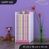 Komoda Happy K02 - barevné pásky (Barva bílá)