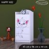 Komoda Happy K02 - bílá kočička (Barva bílá)