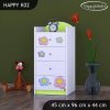 Komoda Happy K02 - kočička s květinou (Barva bílá)