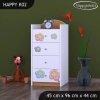 Komoda Happy K02 - kočička s květinou (Barva bílá)