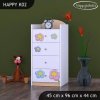 Komoda Happy K02 - kočička s květinou (Barva bílá)
