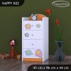 Komoda Happy K02 - kočička s květinou (Barva bílá)