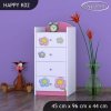 Komoda Happy K02 - kočička s květinou (Barva bílá)