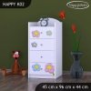 Komoda Happy K02 - kočička s květinou (Barva bílá)