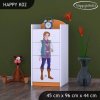 Komoda Happy K02 - princ a princezna (Barva bílá)