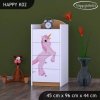 Komoda Happy K02 - princezna a jednorožec (Barva bílá)