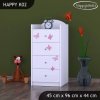 Komoda Happy K02 - víla s motýlkami (Barva bílá)