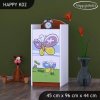 Komoda Happy K02 - motýl s květinou (Barva bílá)