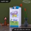 Komoda Happy K02 - motýl s květinou (Barva bílá)