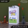 Komoda Happy K02 - motýl s květinou (Barva bílá)