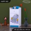 Komoda Happy K02 - medvídek v autě (Barva bílá)