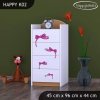 Komoda Happy K02 - medvídek s mašlí (Barva bílá)