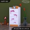 Komoda Happy K02 - medvídek s mašlí (Barva bílá)