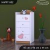 Komoda Happy K02 - medvídek se srdcem (Barva bílá)