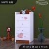 Komoda Happy K02 - medvídek se srdcem (Barva bílá)