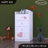 Komoda Happy K02 - medvídek se srdcem (Barva bílá)