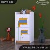 Komoda Happy K02 - medvídek v červeném autě (Barva bílá)